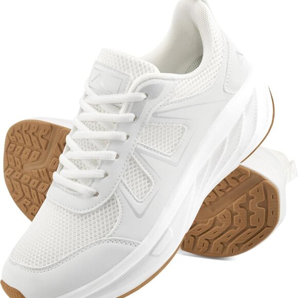 Women's Mesh Athletic Sneakers 7.5 White Cushion Support Non-slip Gym Running - Picture 1 of 7